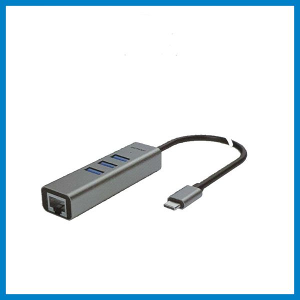 Jack chuyển đổi Type C sang LAN 1000Mbps kèm 3 cổng usb chính hãng SOTAKO