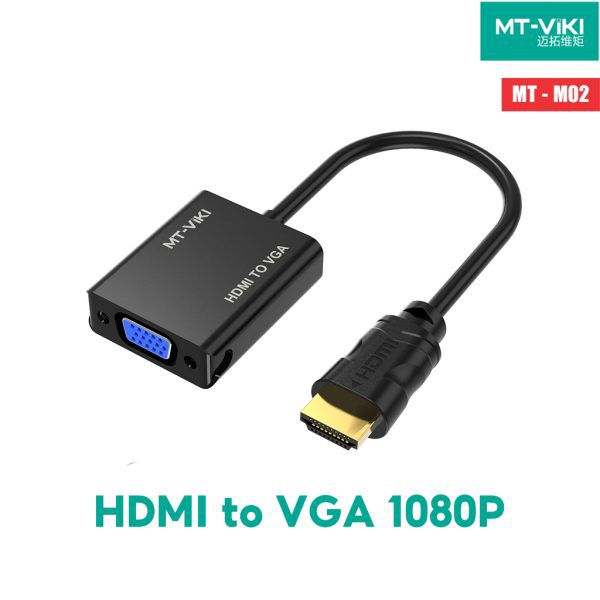 Cáp Chuyển HDMI to VGA MT-ViKi Hỗ Trợ Độ Phân Giải Full HD 1080P MT-M02