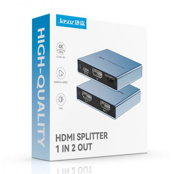Bộ chia HDMI 1 ra 2 chính hãng Jasoz T-G176 hỗ trợ 4K