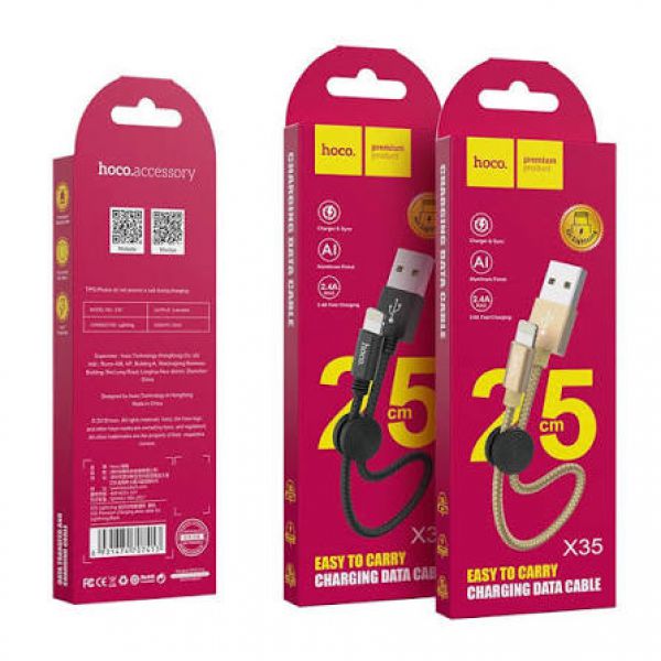 Cáp Sạc Hoco X35 Chính Hãng Dài 25CM (Lightning )